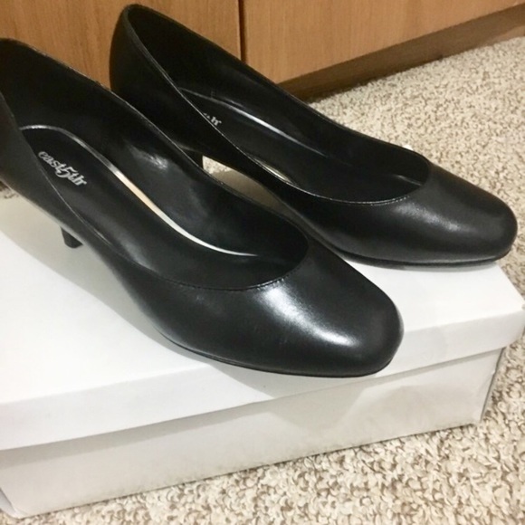 NWT 8W Wide width black genuine leather pump shoes - Picture 3 of 11